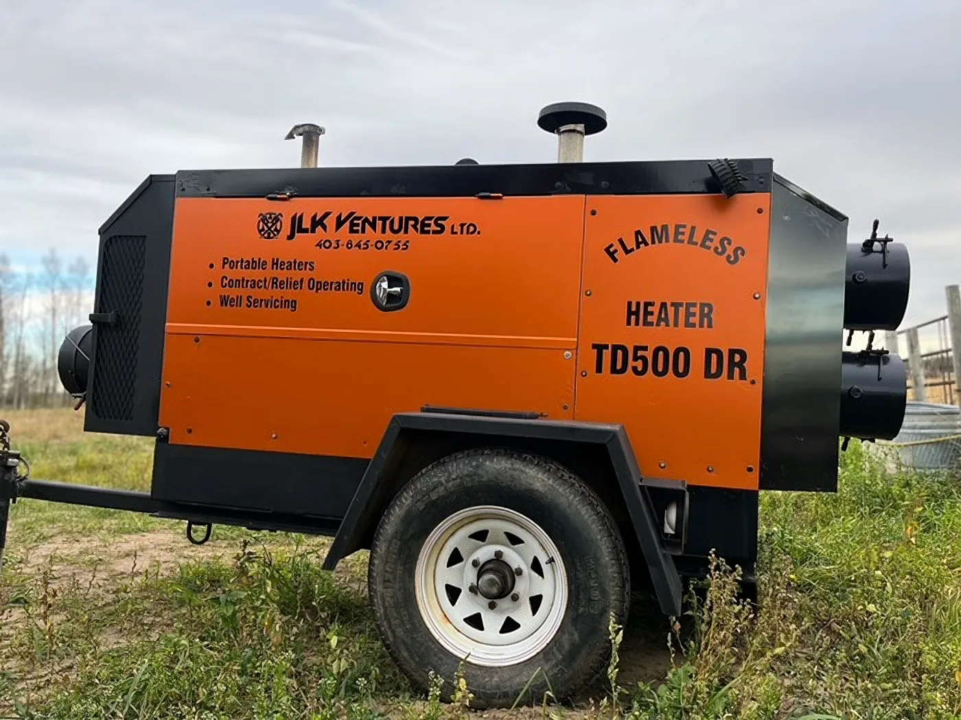 TD500 flameless heater on trailer